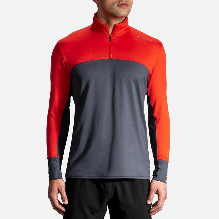 Brooks Dash Half Zip Men's Running Jackets - Grey (84150-NCAP)